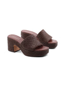 Mules intrecciata con plateau donna