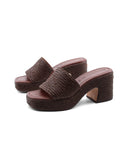 Mules intrecciata con plateau donna