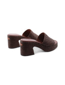 Mules intrecciata con plateau donna