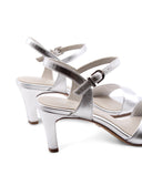 Sandalo vegan metallizzato da donna