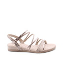 Sandalo laminato con strass da donna
