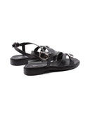 Sandalo in pelle con fibbie da donna