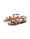 Sandalo in pelle con fibbie da donna