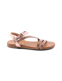 Sandalo laminato con strass da donna