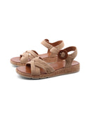 Sandalo da donna in pelle scamosciata