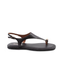 Sandalo infradito in pelle da donna