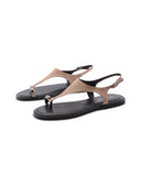 Sandalo infradito in pelle da donna