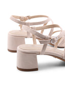 Sandalo vegan donna con tacco a blocco