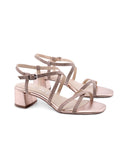 Sandalo vegan donna con tacco a blocco
