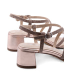 Sandalo vegan donna con tacco a blocco