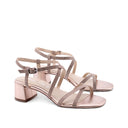 Sandalo vegan donna con tacco a blocco