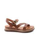 Sandalo in pelle con borchie da donna