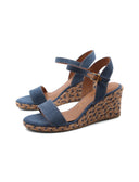 Sandalo con zeppa in corda da donna