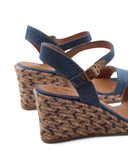 Sandalo con zeppa in corda da donna
