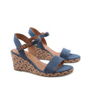 Sandalo con zeppa in corda da donna
