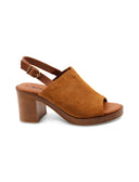 Mules open toe donna con tacco a blocco