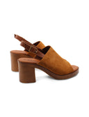 Mules open toe donna con tacco a blocco