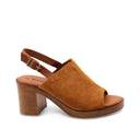 Mules open toe donna con tacco a blocco