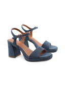 Sandalo in jeans con tacco alto donna