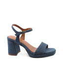 Sandalo in jeans con tacco alto donna