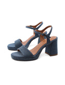 Sandalo in jeans con tacco alto donna