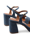 Sandalo in jeans con tacco alto donna