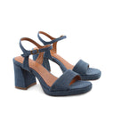 Sandalo in jeans con tacco alto donna