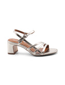 Sandalo metallizzato da donna