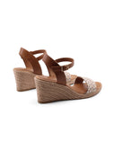 Sandalo con zeppa in corda da donna