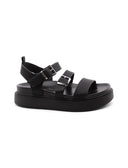 Sandalo platform vegan donna con fibbie