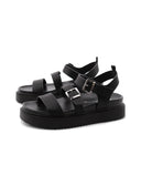 Sandalo platform vegan donna con fibbie