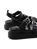 Sandalo platform vegan donna con fibbie
