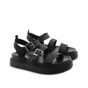Sandalo platform vegan donna con fibbie