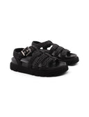 Sandalo platform nero da donna