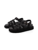 Sandalo platform nero da donna