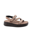 Sandalo vegan con borchie nero da donna