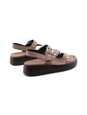 Sandalo vegan con borchie nero da donna