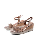 Sandalo gioiello vegan con zeppa donna