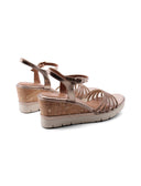 Sandalo gioiello vegan con zeppa donna