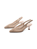 Décolleté slingback macramè da donna