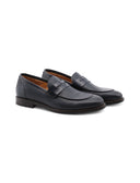 Mocassino blu in vera pelle da uomo