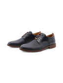 Stringata derby blu in vera pelle uomo