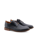 Stringata derby blu in vera pelle uomo