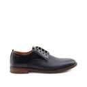 Stringata derby blu in vera pelle uomo
