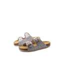 Ciabatta doppia fascia in pelle bimba
