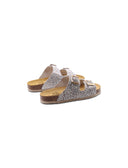 Ciabatta doppia fascia in pelle bimba