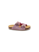Ciabatta doppia fascia in pelle bimba