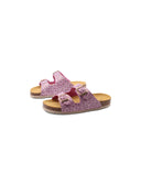 Ciabatta doppia fascia in pelle bimba