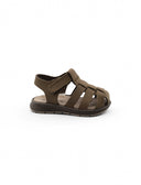 Sandalo a gabbietta in pelle da bimbo
