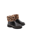 Stivale con risvolto leopardato donna